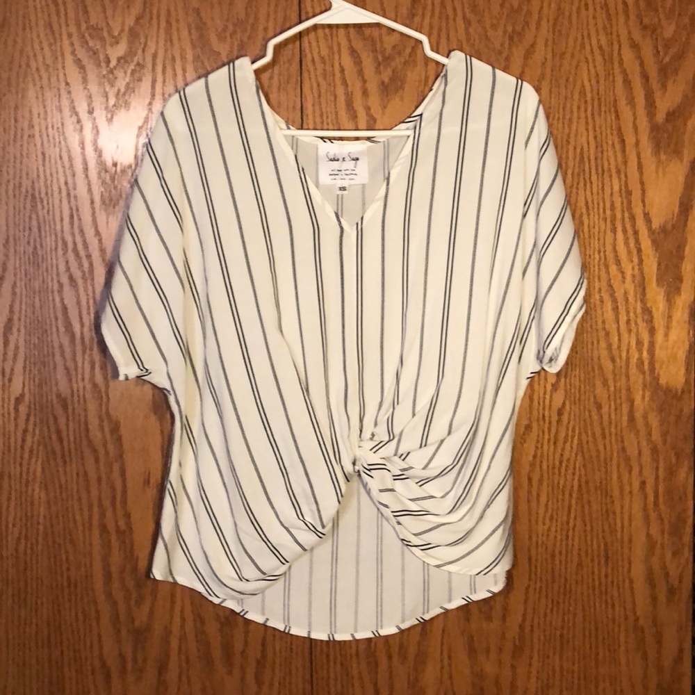 Black and white striped top